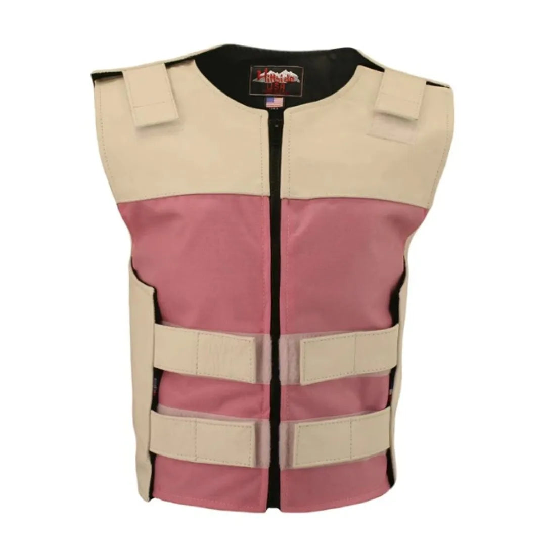 Women's Leather & Cordura Combo Zippered Tactical Vest (Custom-Made)