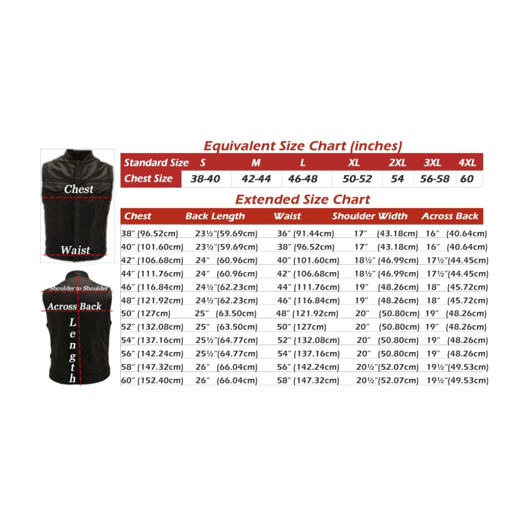 Men's Horsehide Stand up Collar / Two Tone Vest