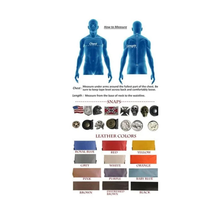 Men's Zipper Racer Leather Vest (Custom)