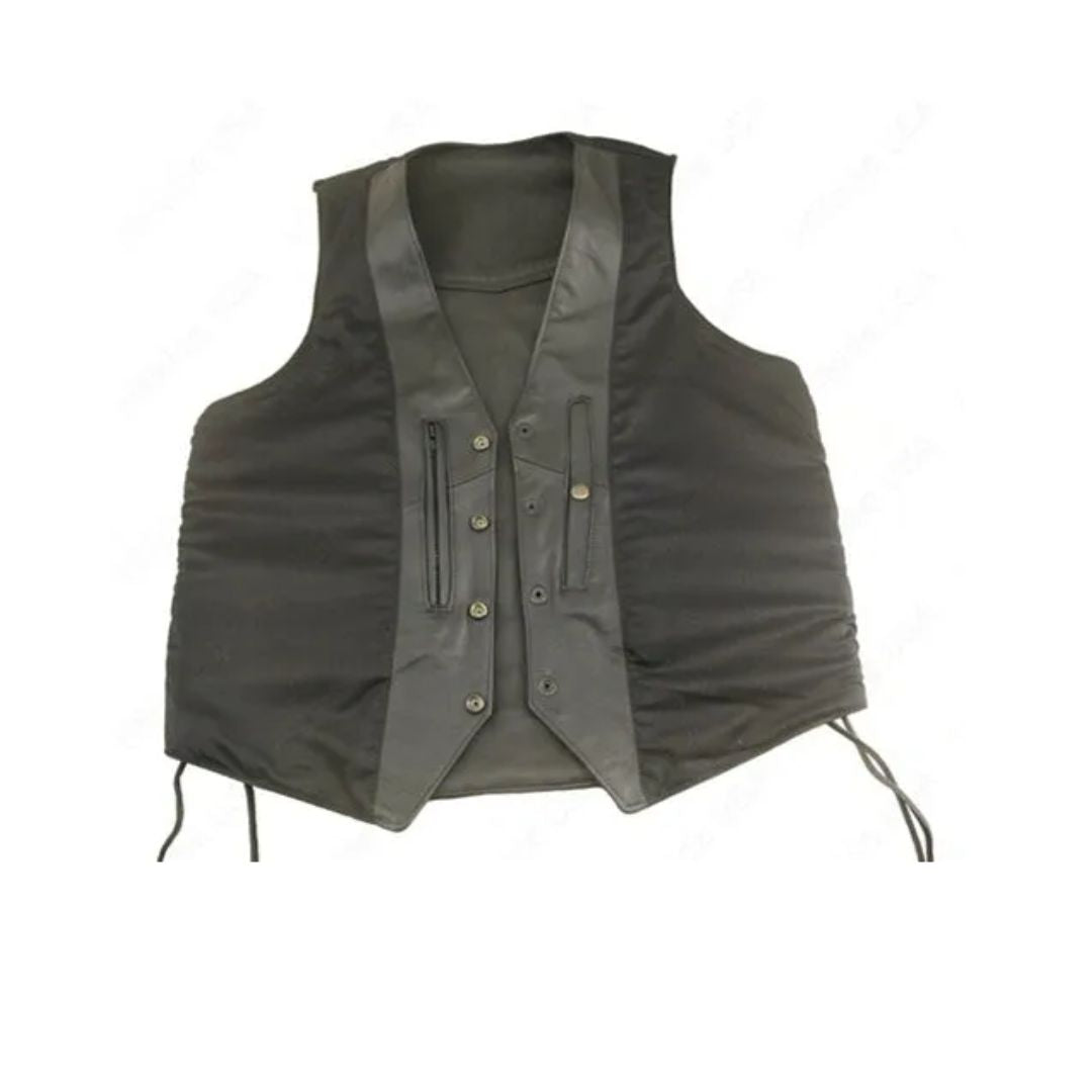 Men's Solid Back Panel Biker Vest (Custom)