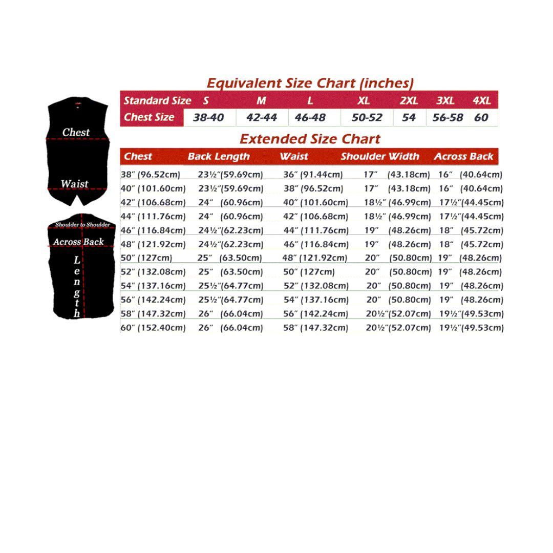 Men's Basic Motorcycle Vest- Black