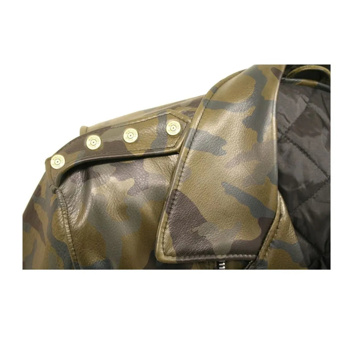 All Leather Camouflage Biker Jacket (Custom-Made)