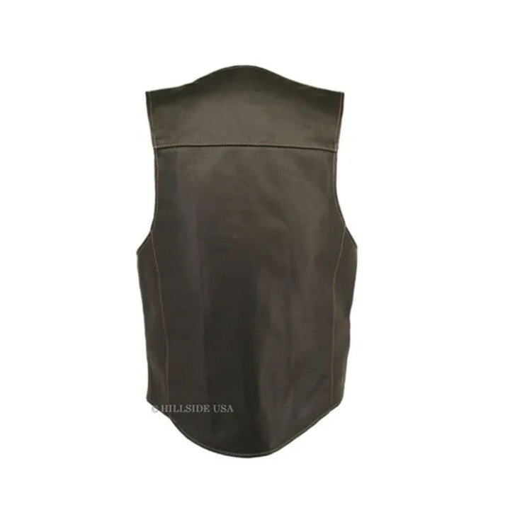 Men's Dual Front Zipper Tactical Leather Vest (Custom-Made)