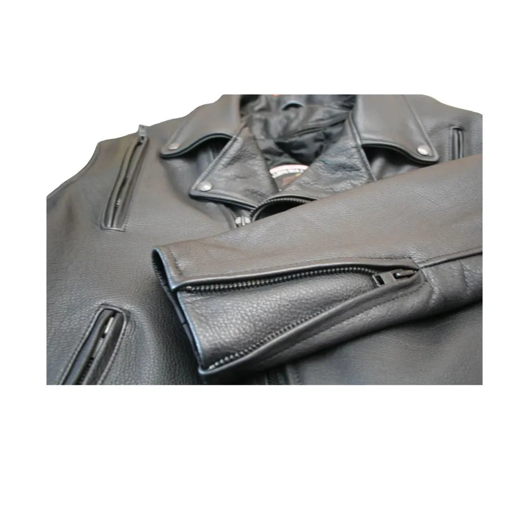 American Bison Black Vented Biker Jacket