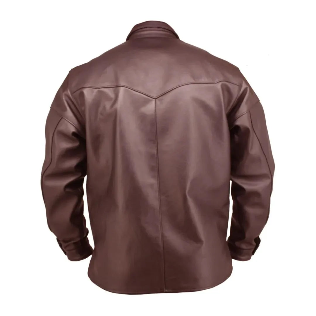 Men's Black Horsehide Leather Shirt