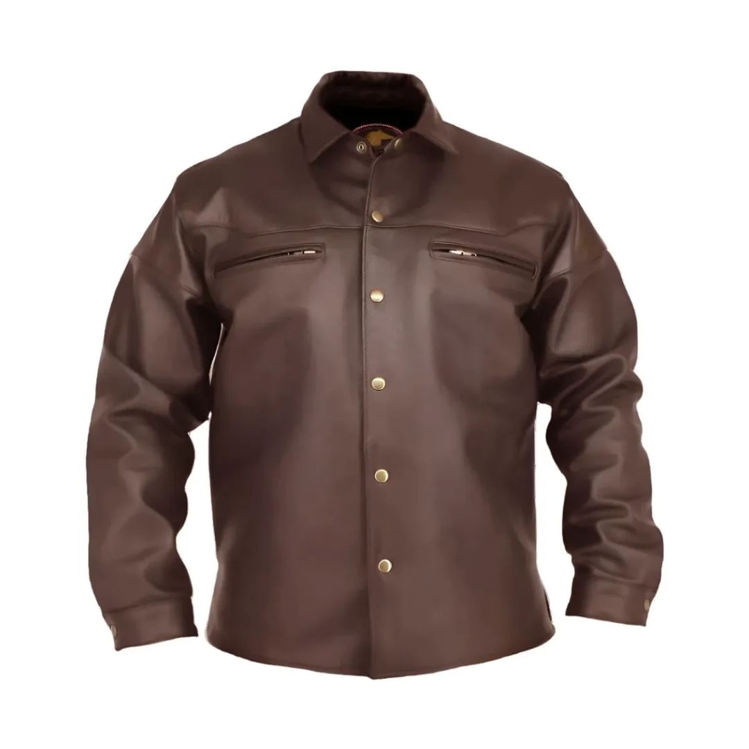 Men's Black Horsehide Leather Shirt