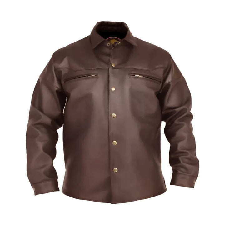 Men's Black Horsehide Leather Shirt