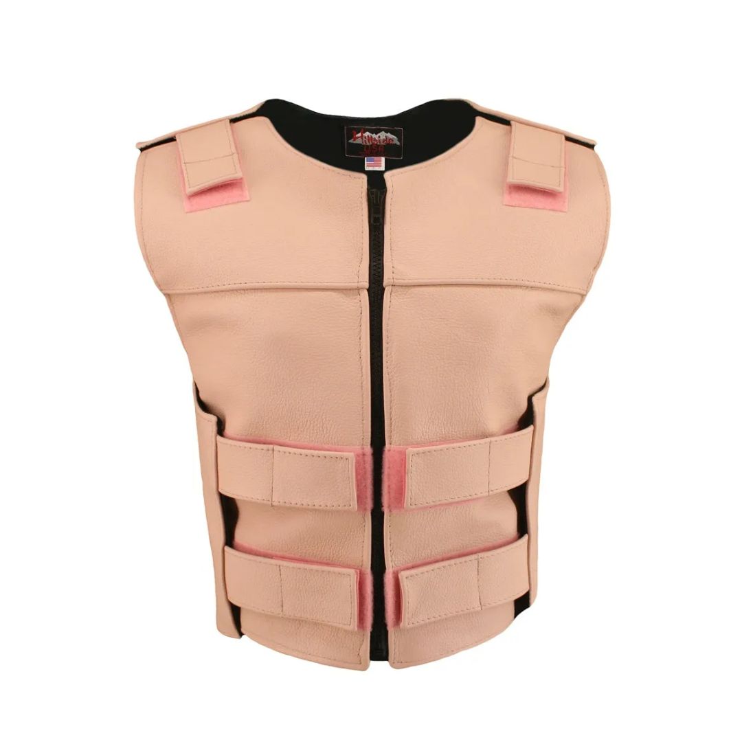 Women's Zippered Tactical Style Leather Vest