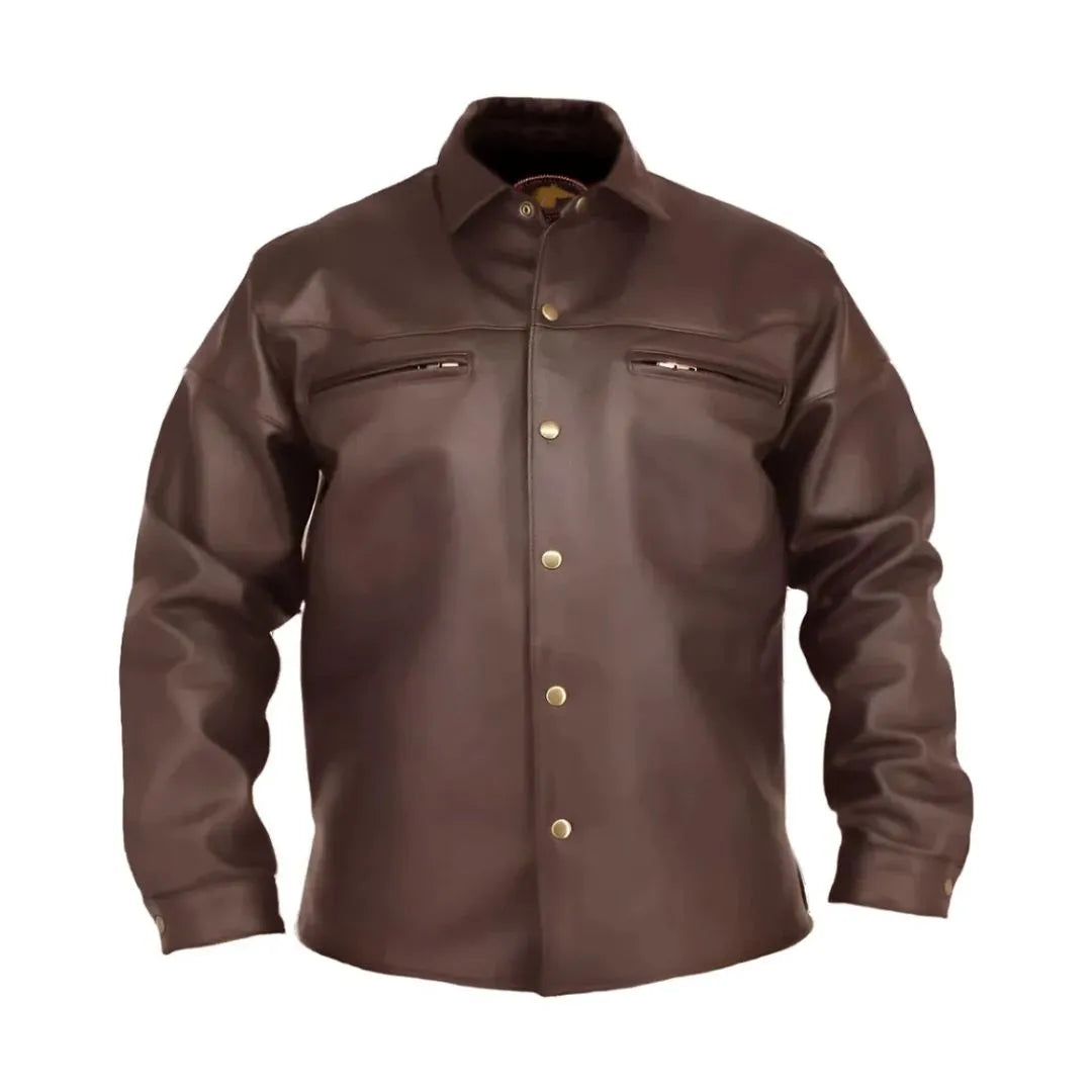 Men's Black Horsehide Leather Shirt
