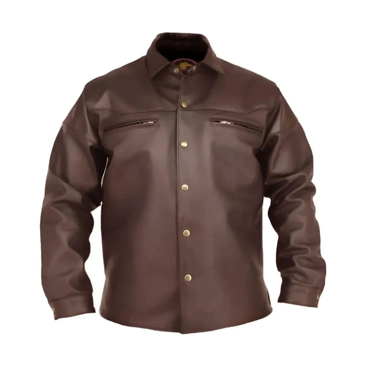 Men's Black Horsehide Leather Shirt