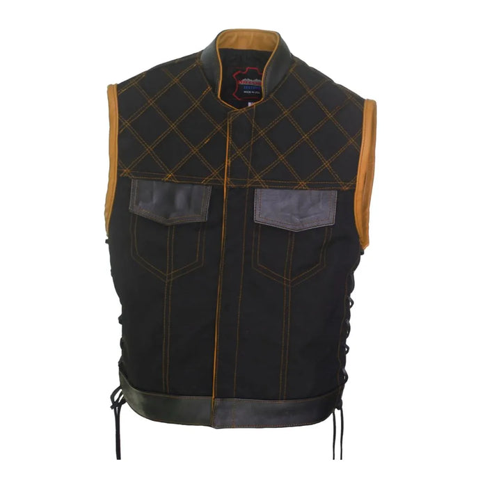 Double Stitch Diamond Biker Vest  Water Resistant Military Grade Fabric (Cordura)