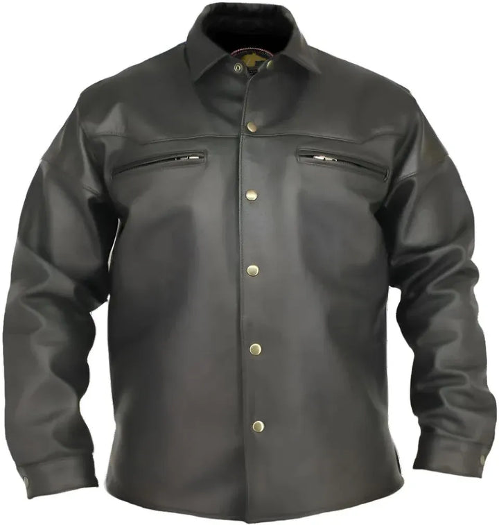 Men's Black Horsehide Leather Shirt