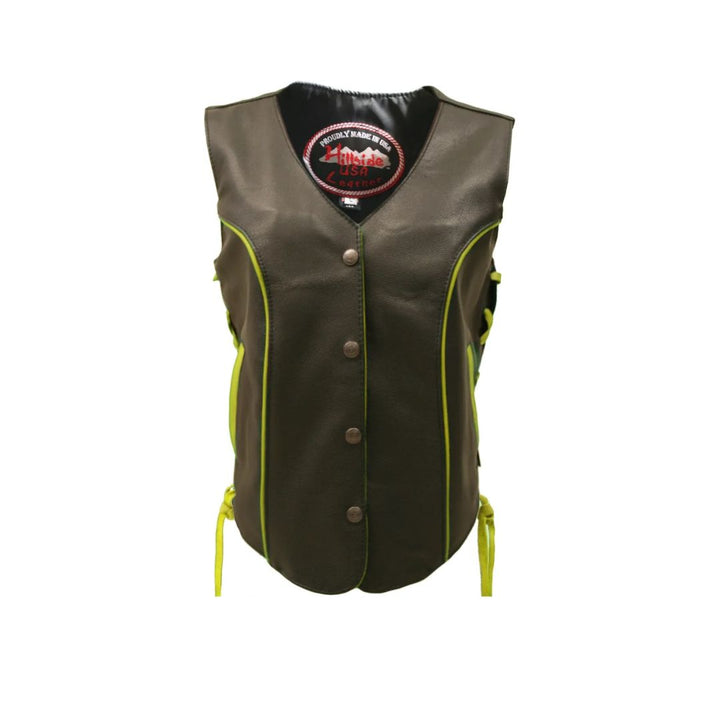Women's Trim Biker Leather Vest