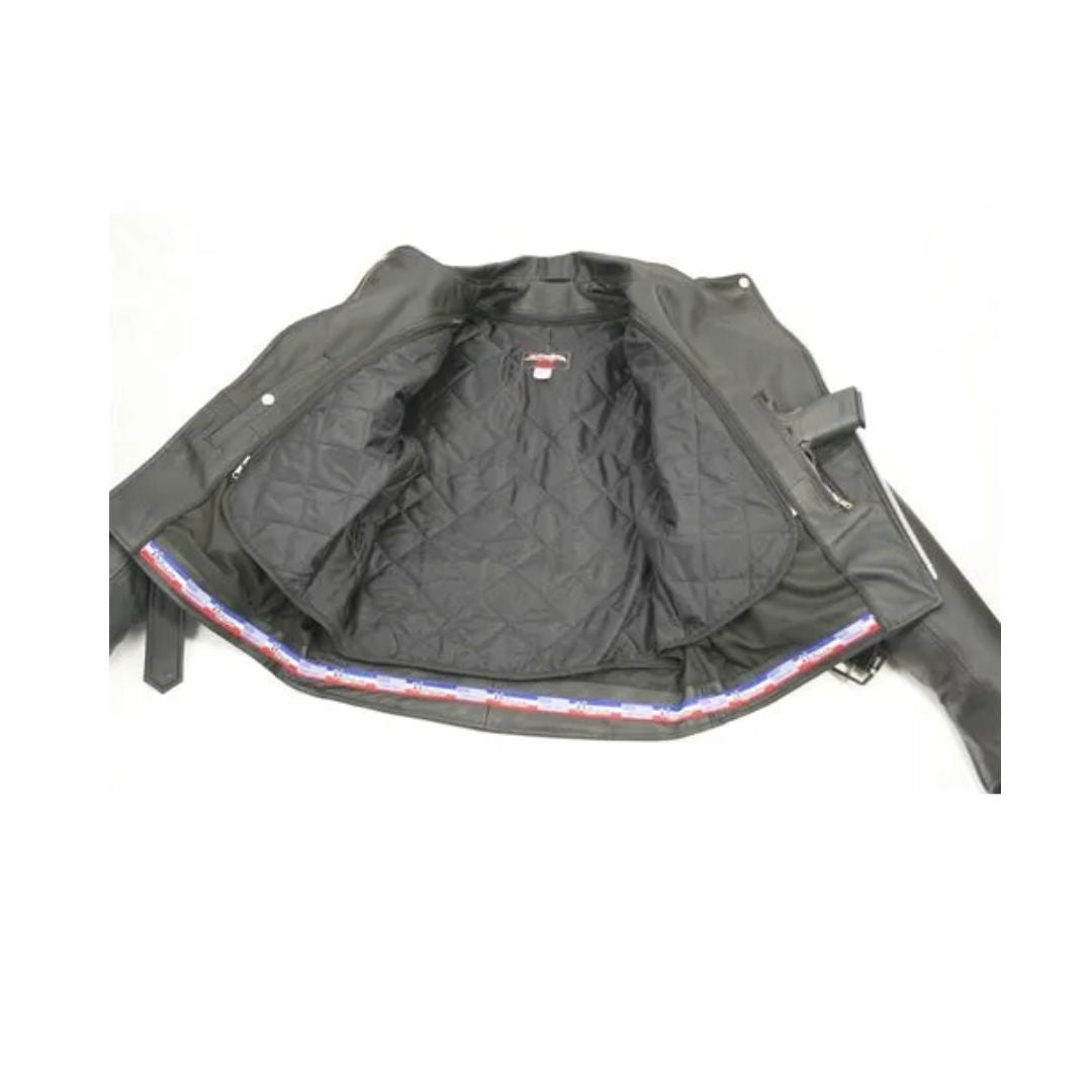 Men's Full Belted Cowhide Biker Jacket