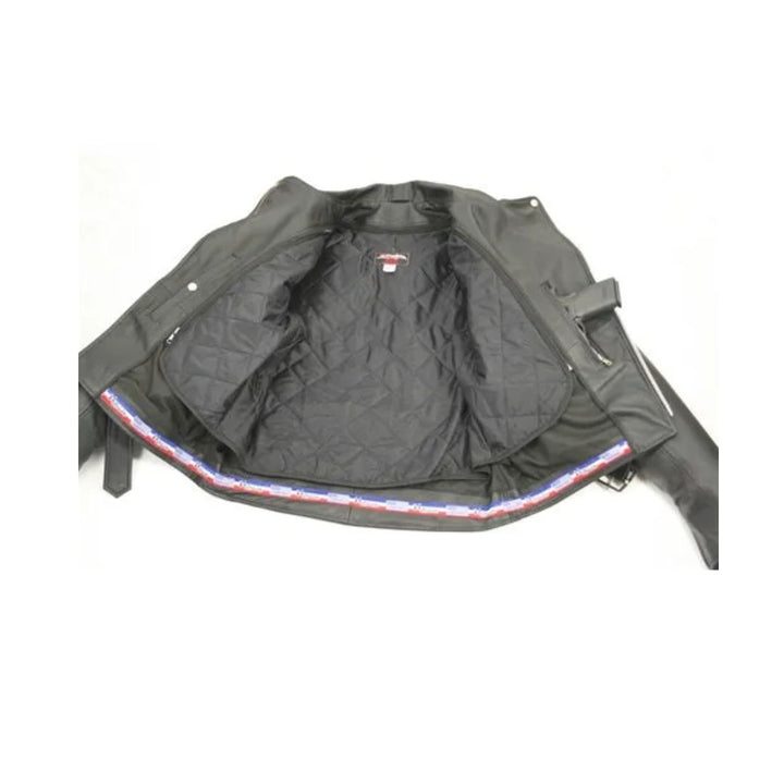 Men's Full Belted Cowhide Biker Jacket