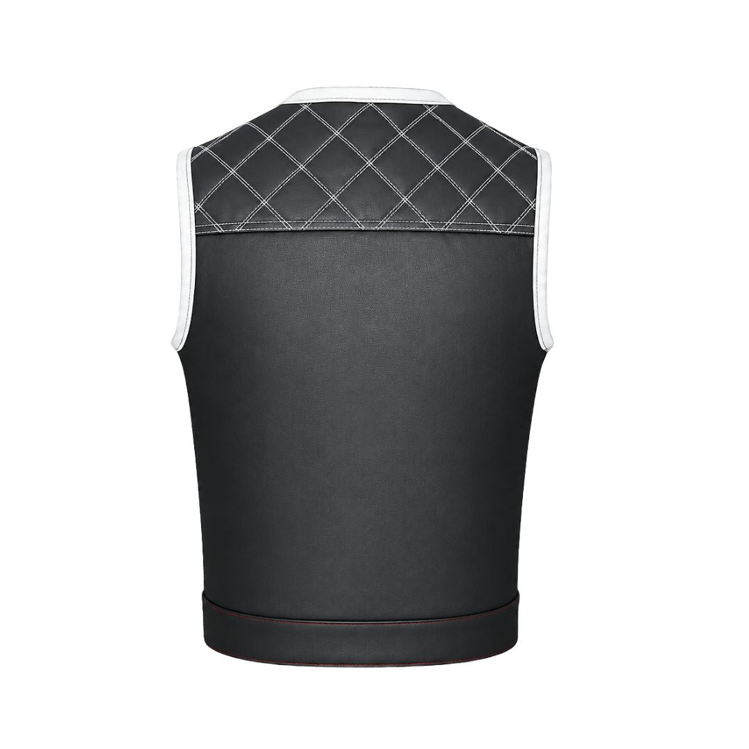 All Leather Double Diamond  Club Vest