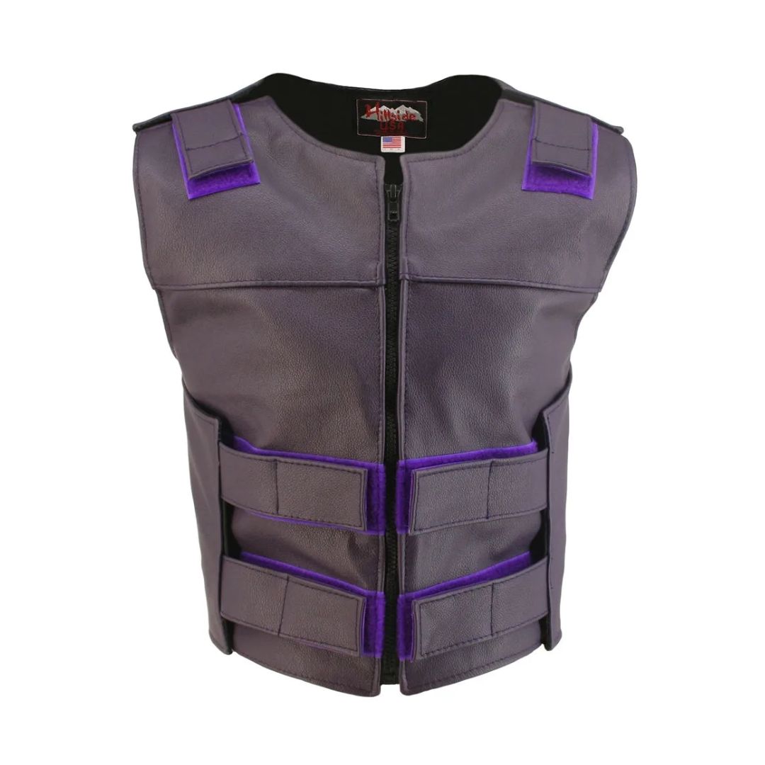 Women's Zippered Tactical Style Leather Vest