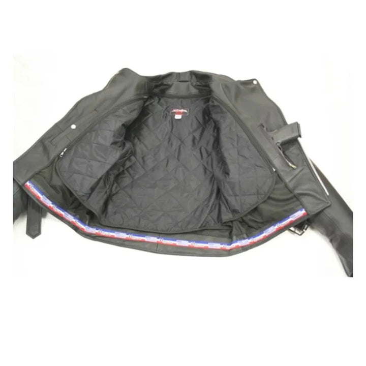 Men's Full Belted Cowhide Biker Jacket