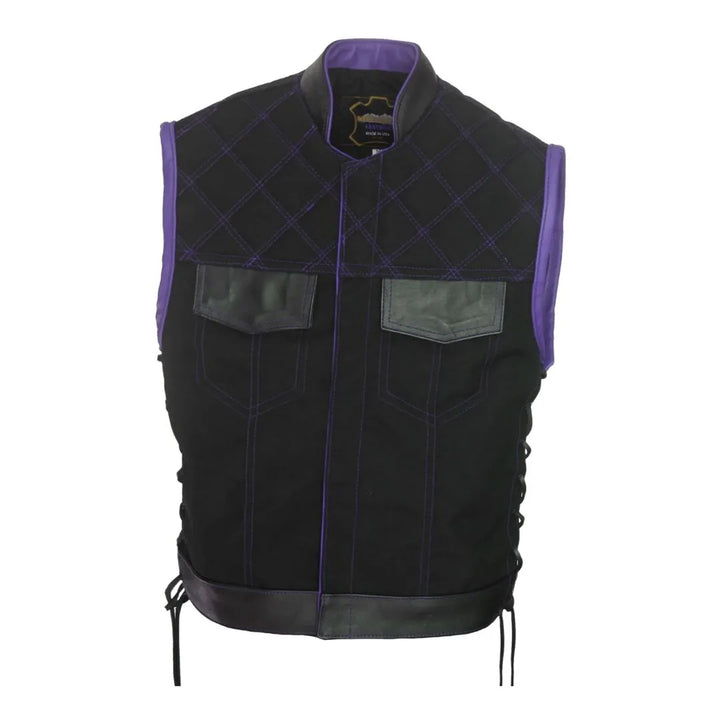 Double Stitch Diamond Biker Vest  Water Resistant Military Grade Fabric (Cordura)