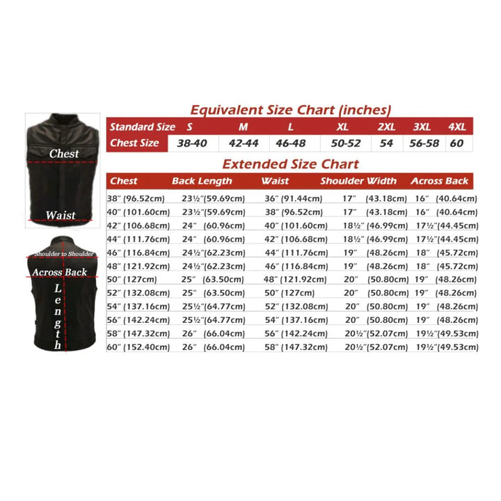 Club Style Perforated Leather Biker Vest