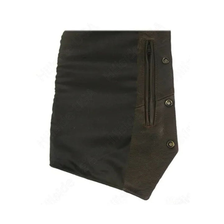 Men's Distressed Brown Leather Vest (Custom)