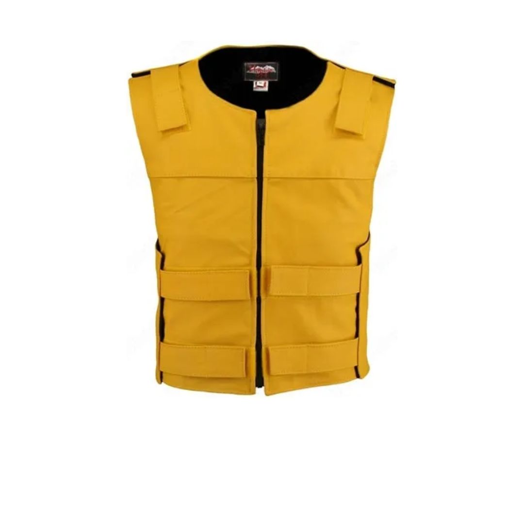 Men's Zippered Tactical Style Leather Vest (Custom-Made)
