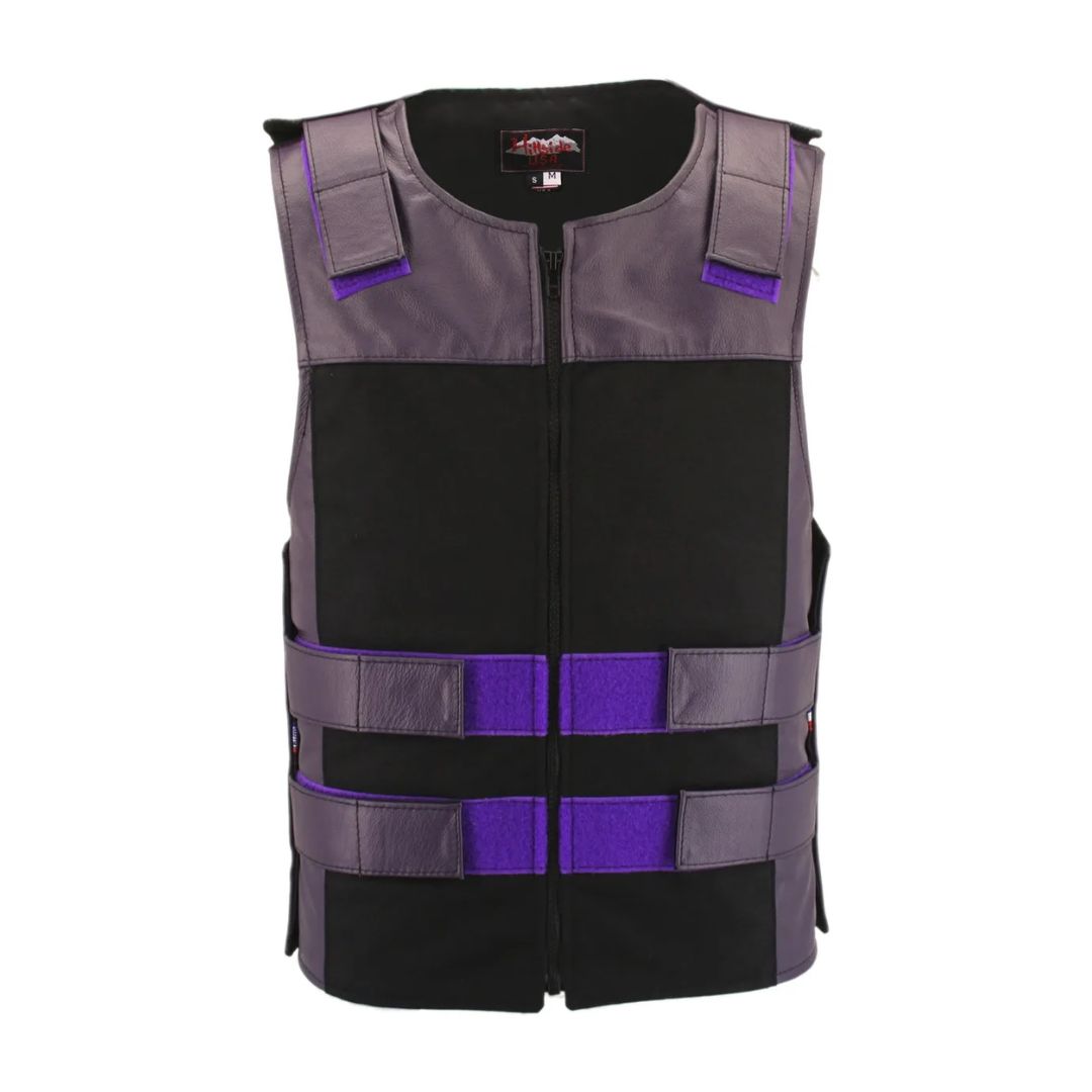 Leather & Cordura Combo Zippered Tactical Vest.
