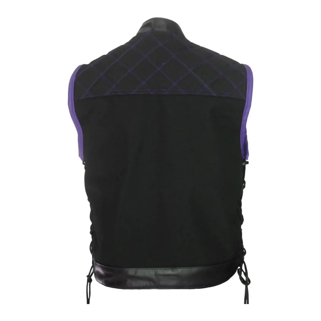 Double Stitch Diamond Biker Vest  Water Resistant Military Grade Fabric (Cordura)