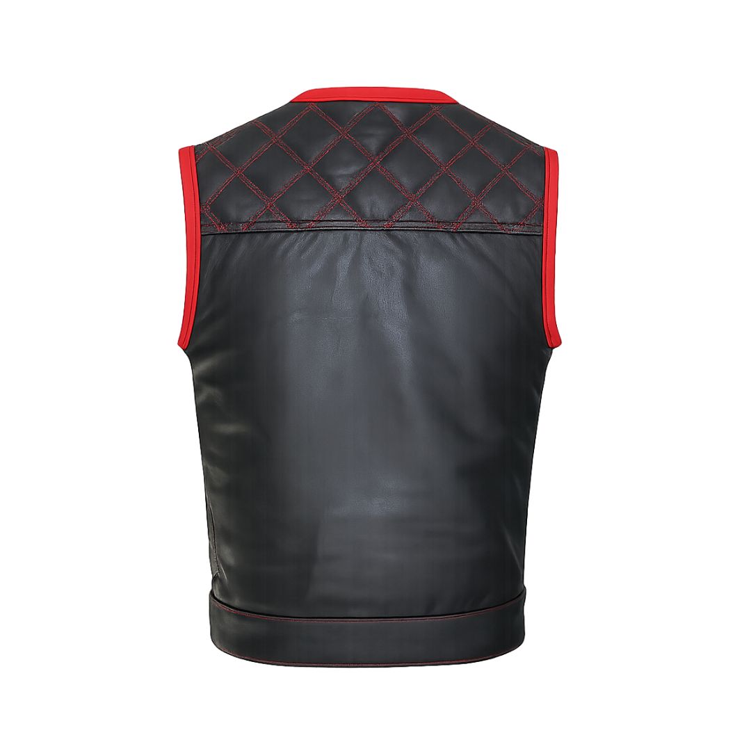 All Leather Double Diamond  Club Vest