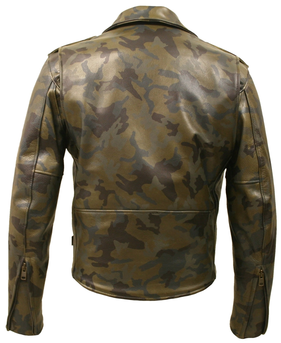 All Leather Camouflage Biker Jacket (Custom-Made)