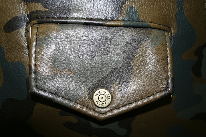All Leather Camouflage Biker Jacket (Custom-Made)