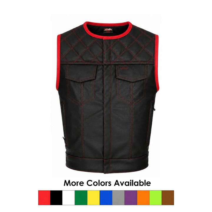 All Leather Double Diamond  Club Vest