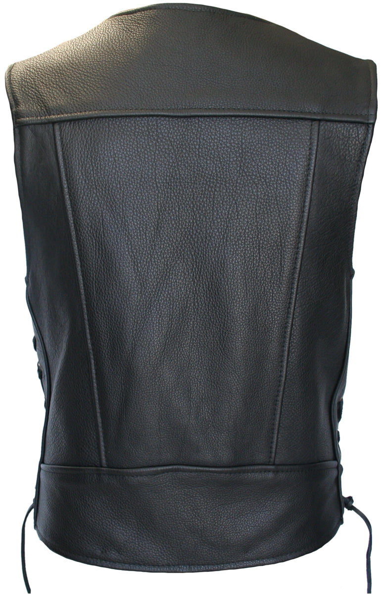 American Bison Leather Vest - Black