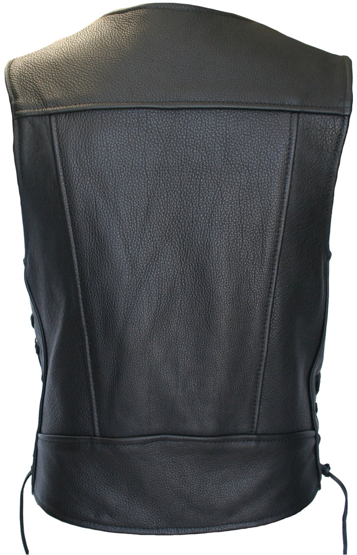 American Bison Leather Vest - Black