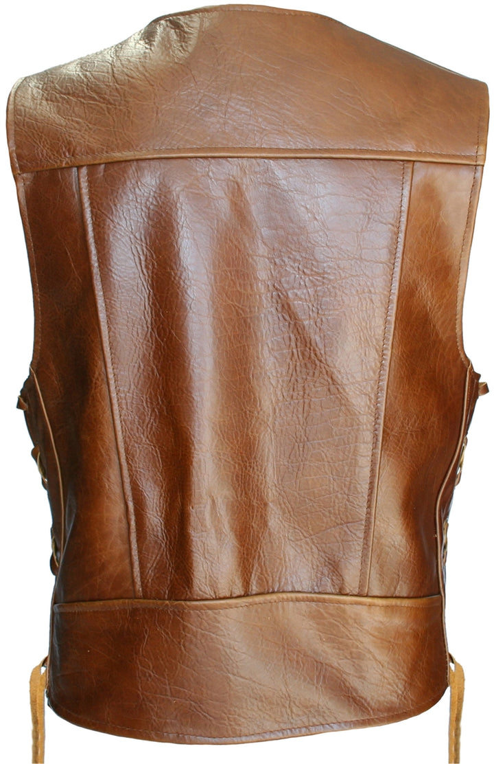 American Bison Leather Vest - Brown