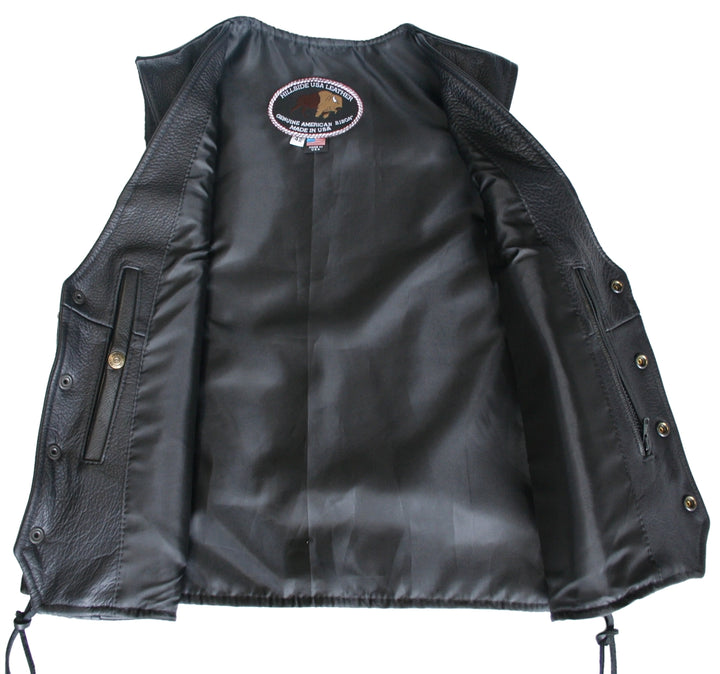 American Bison Leather Vest - Black