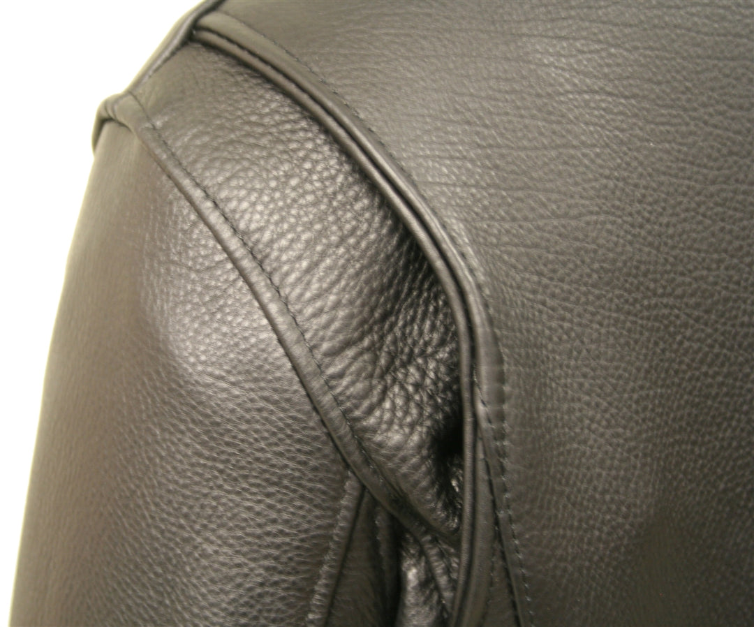 American Bison Black Vented Biker Jacket
