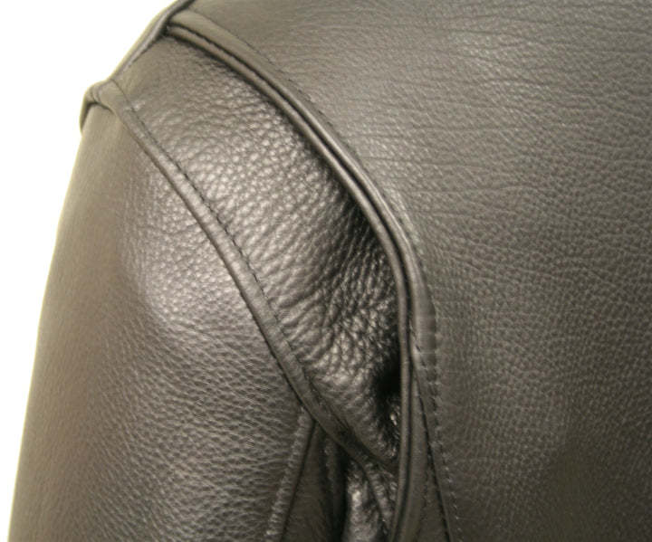 American Bison Black Vented Biker Jacket