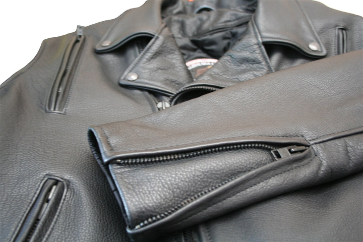 American Bison Black Vented Biker Jacket