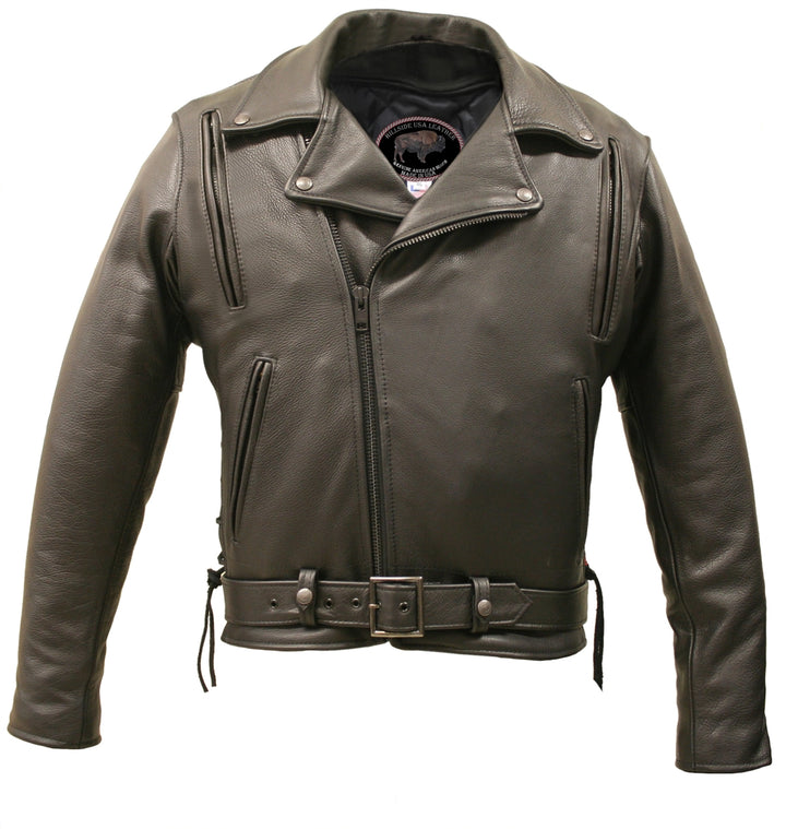 American Bison Black Vented Biker Jacket
