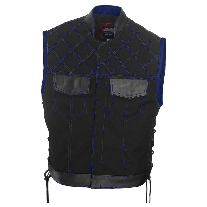 Double Stitch Diamond Biker Vest  Water Resistant Military Grade Fabric (Cordura)
