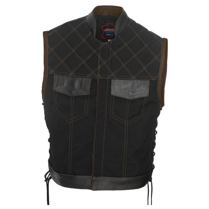 Double Stitch Diamond Biker Vest  Water Resistant Military Grade Fabric (Cordura)