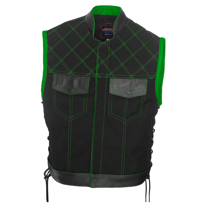 Double Stitch Diamond Biker Vest  Water Resistant Military Grade Fabric (Cordura)