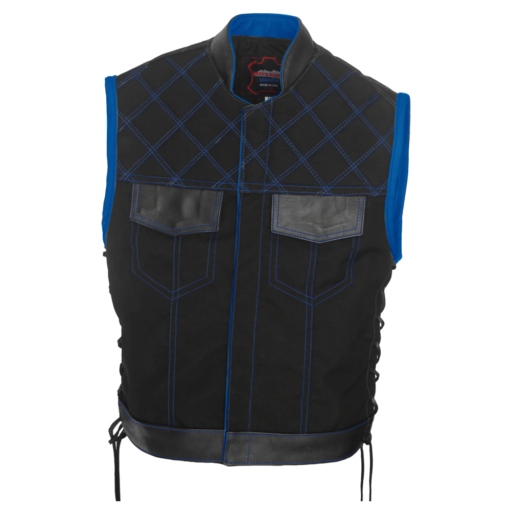 Double Stitch Diamond Biker Vest  Water Resistant Military Grade Fabric (Cordura)