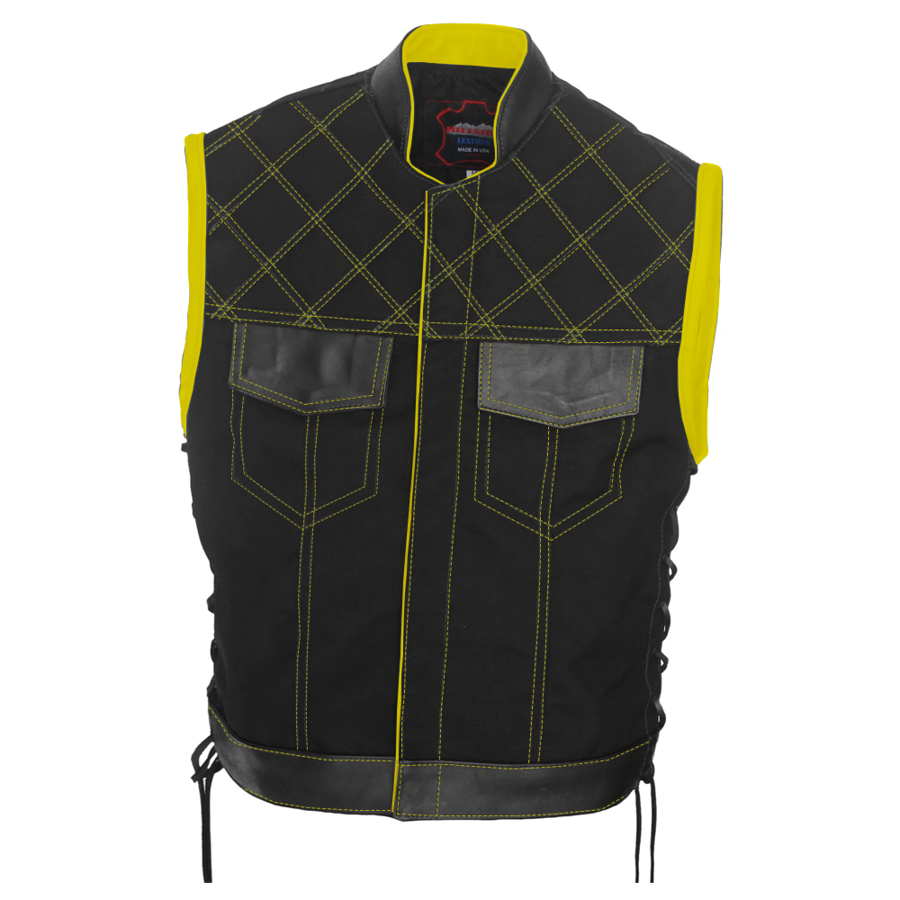 Double Stitch Diamond Biker Vest  Water Resistant Military Grade Fabric (Cordura)
