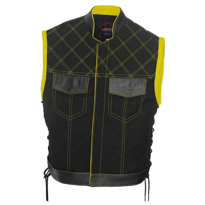 Double Stitch Diamond Biker Vest  Water Resistant Military Grade Fabric (Cordura)