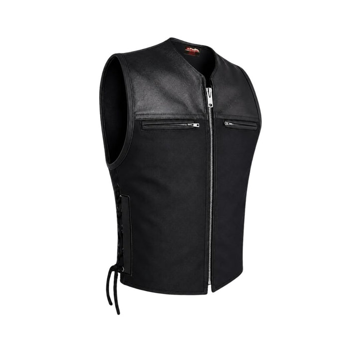 Hillside Bandit Leather/Cordura Biker vest
