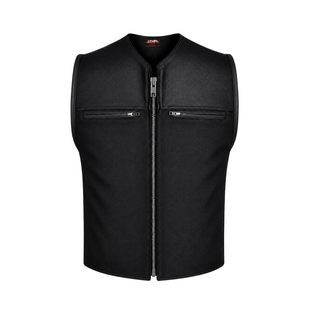 Hillside Bandit Leather/Cordura Biker vest