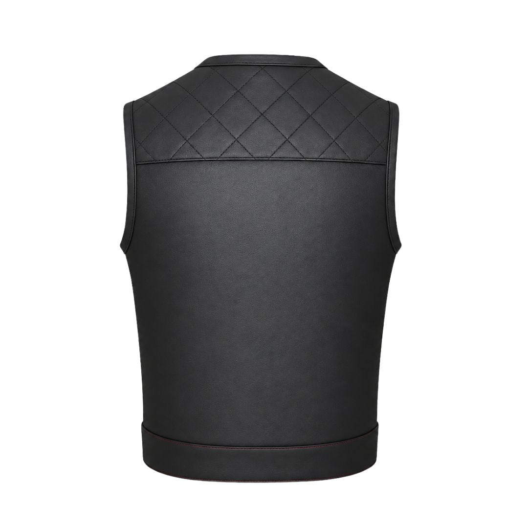 All Leather Double Diamond  Club Vest