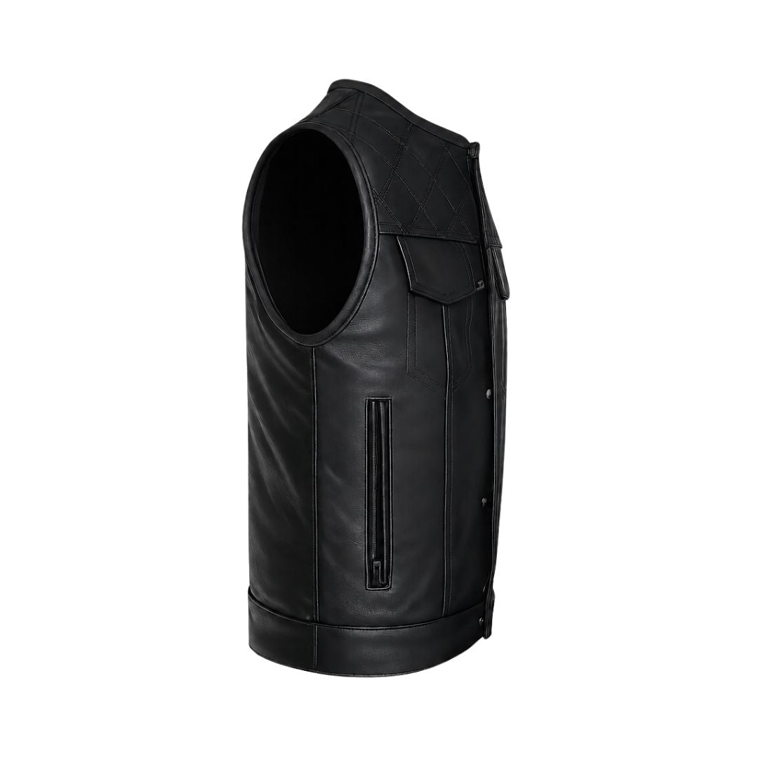 All Leather Double Diamond  Club Vest